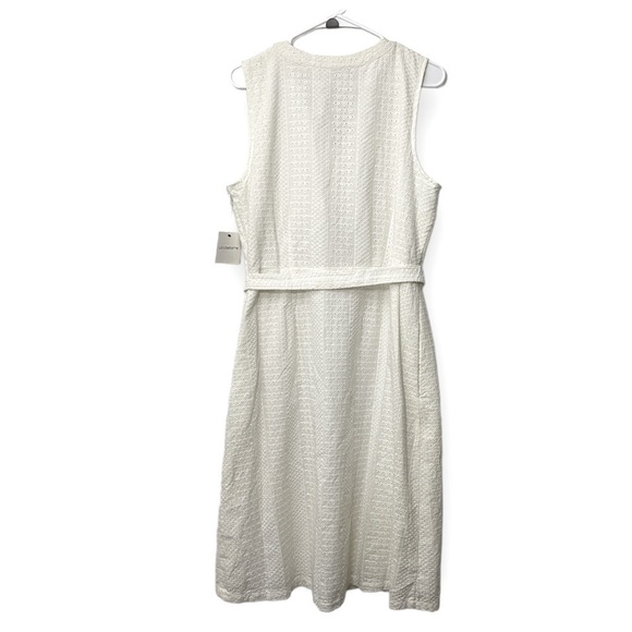 Liz Claiborne Eyelet Dress | Ivory / Cream | Size L - Picture 10 of 11